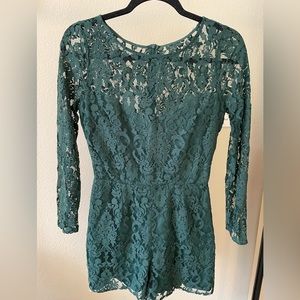 Women’s lace green romper